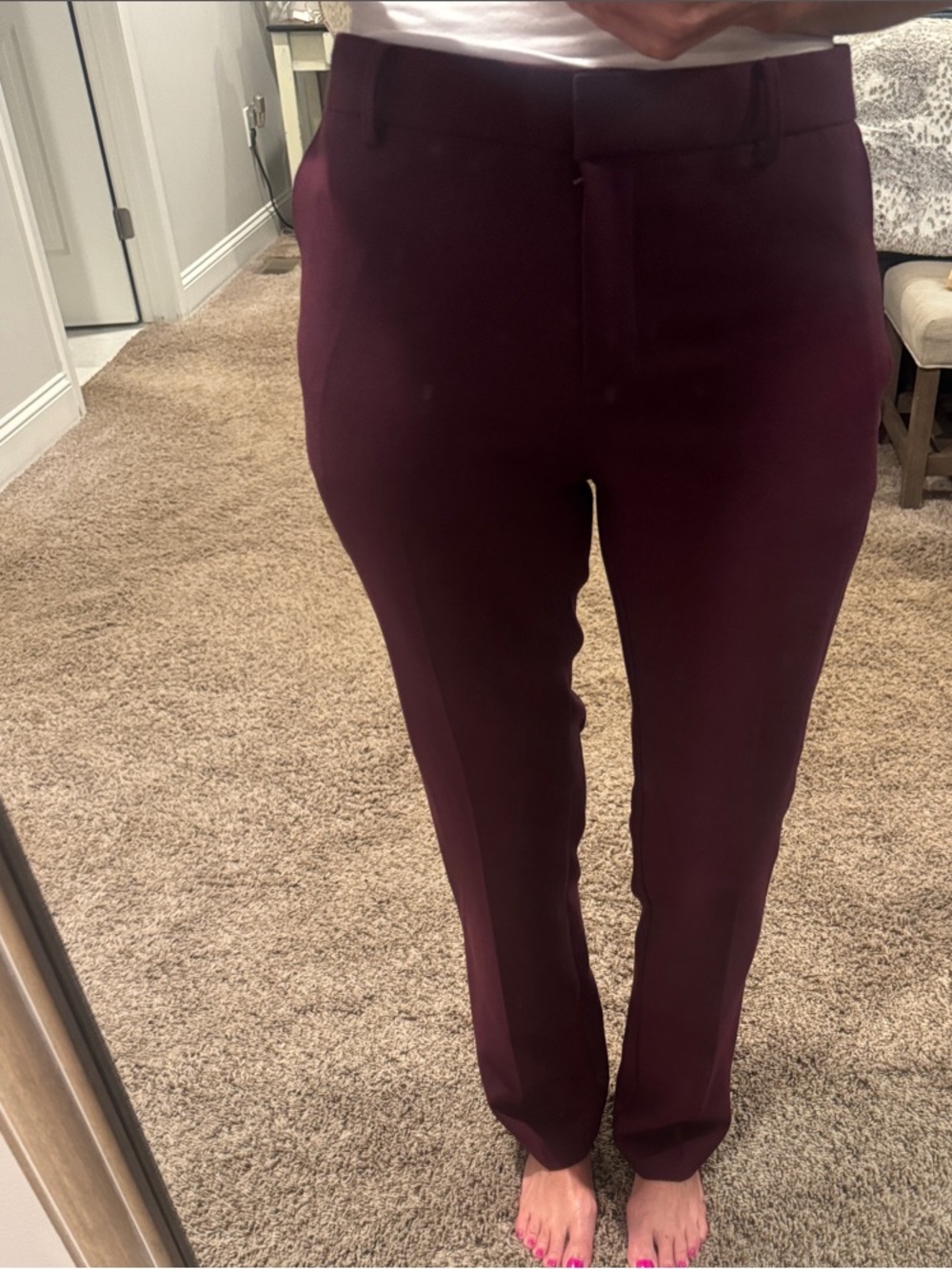 Ann Taylor Slim Tailored Trousers in Deep Burgundy “Sophia pant” size 4